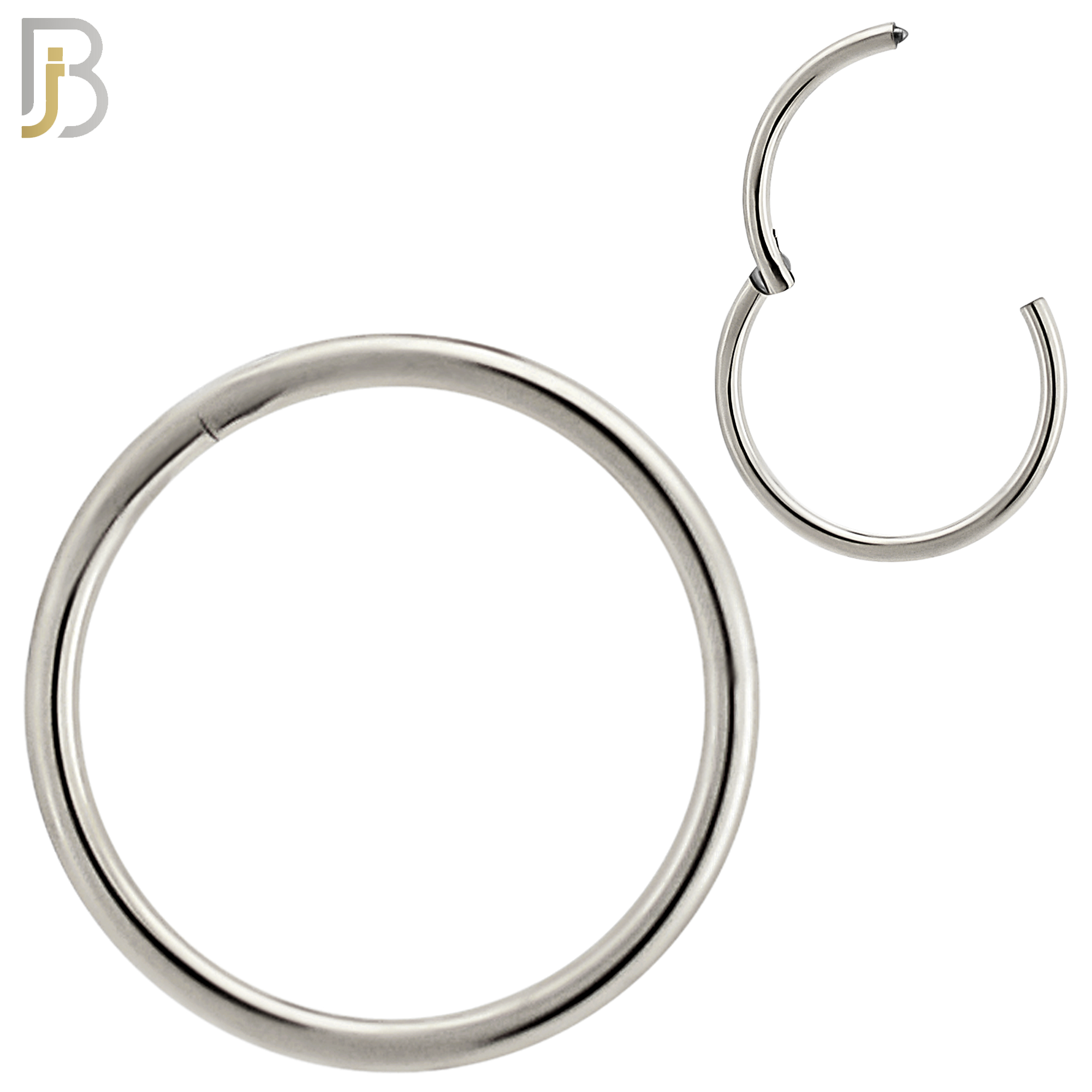 CT10S - 316L Surgical Steel Hinged Hoops Plain (PACK OF 6) image 1