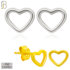 925-ES462 - 925 Sterling Silver Hollow Heart Design Earrings (Butterfly Backing) image 0
