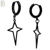 ES45 - 316L Stainless Steel Dangling Spike Cross Hollow Design Huggies Clip On image 2