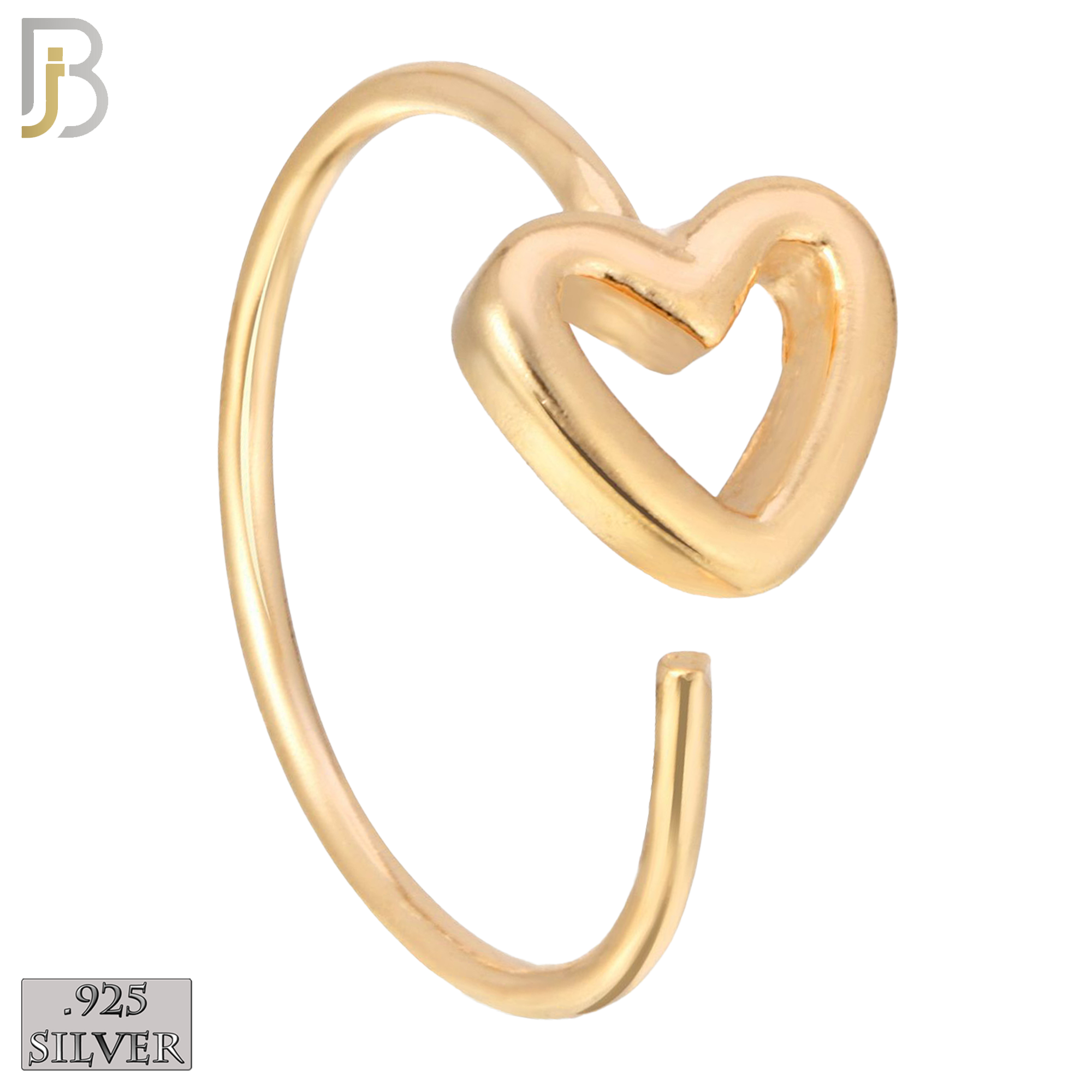 925-CT06 - 925 Sterling Silver 22g Thickness Hollow Heart Design (PACK OF 6) image 1