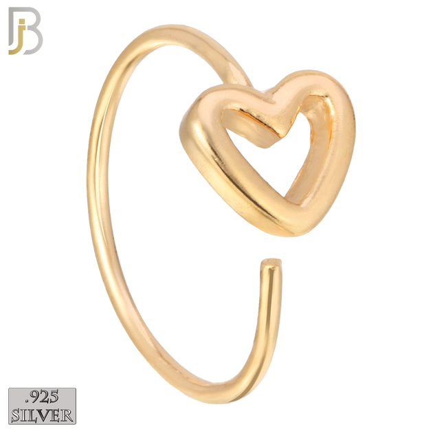 925-CT06 - 925 Sterling Silver 22g Thickness Hollow Heart Design (PACK OF 6) image 1