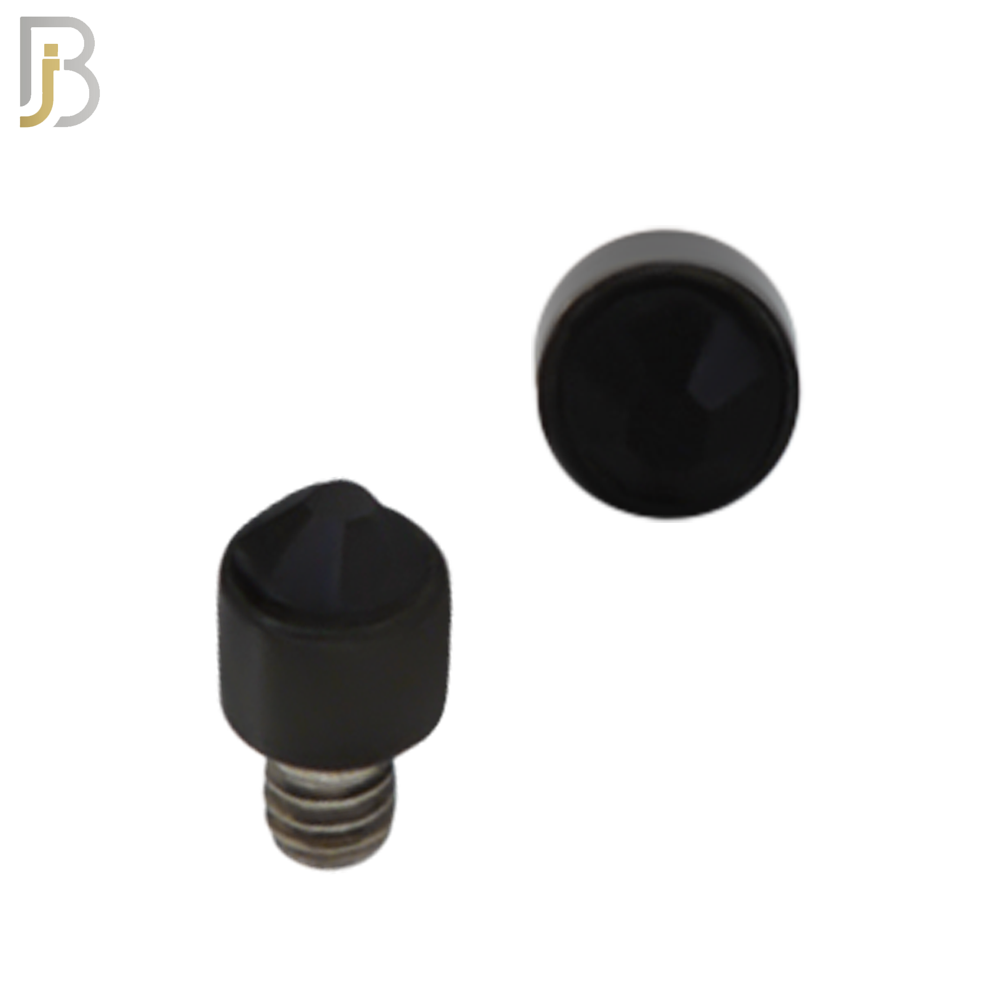 DM01KK -  Black Plated Surgical Steel Dermal Bezel Black Cubic Zirconia 1.2mm Screw Top (PACK OF 6) image 1