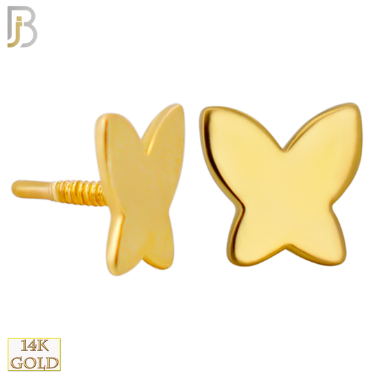 14-LB119 - 14k Yellow Gold Plain Butterfly Labret image 1