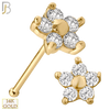 14-NR31B - 14k Solid Gold Nose Bone  Prong Set Flower Design image 0