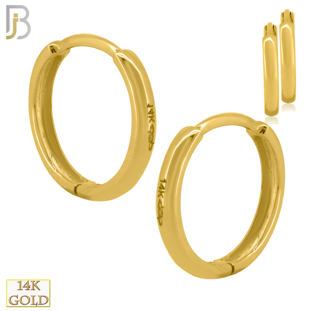 14-ES63Y - 14k Solid Gold Flat Thick Hoops Earrings - 8mm image