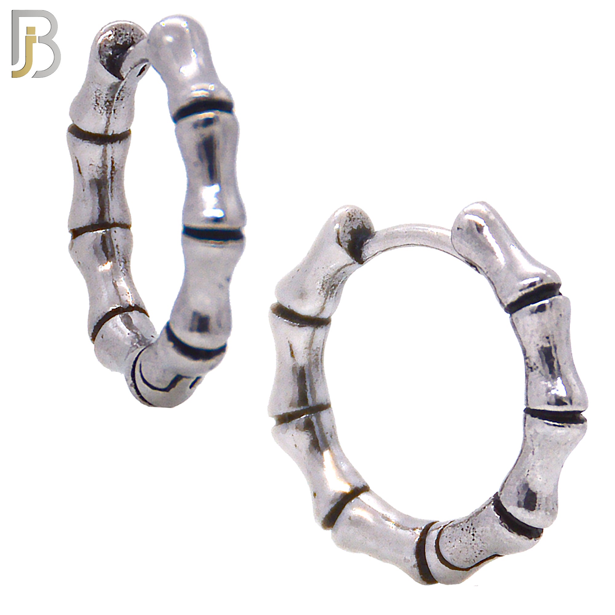 ES126 - Stainless Steel Vintage Tribal Huggies Hoops Earrings image 0