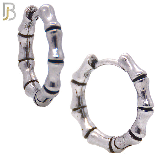ES126 - Stainless Steel Vintage Tribal Huggies Hoops Earrings image 0