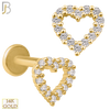 14-LB21 - 14k Yellow Gold Hollow Heart with Multi Zircon Around Labret image 0