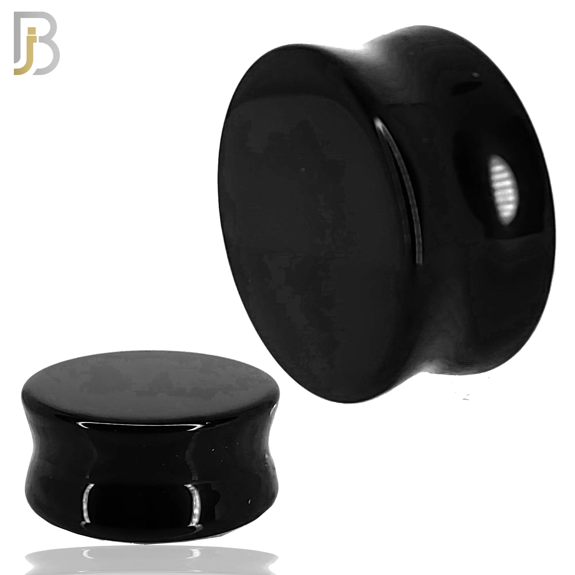 PSTBO - Natural Stone Black Onyx Double Flare Plugs image 0
