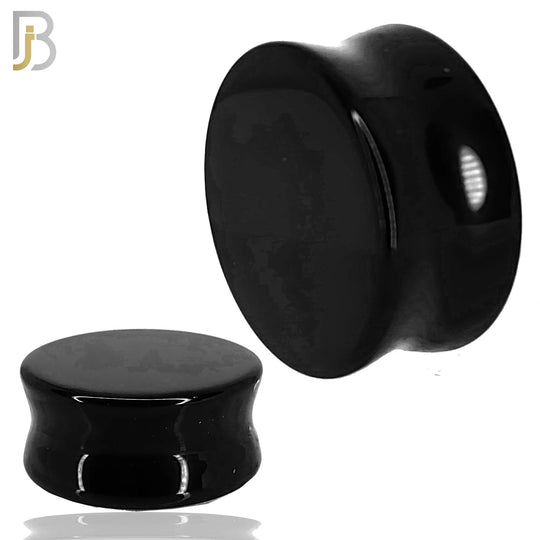 PSTBO - Natural Stone Black Onyx Double Flare Plugs image 0
