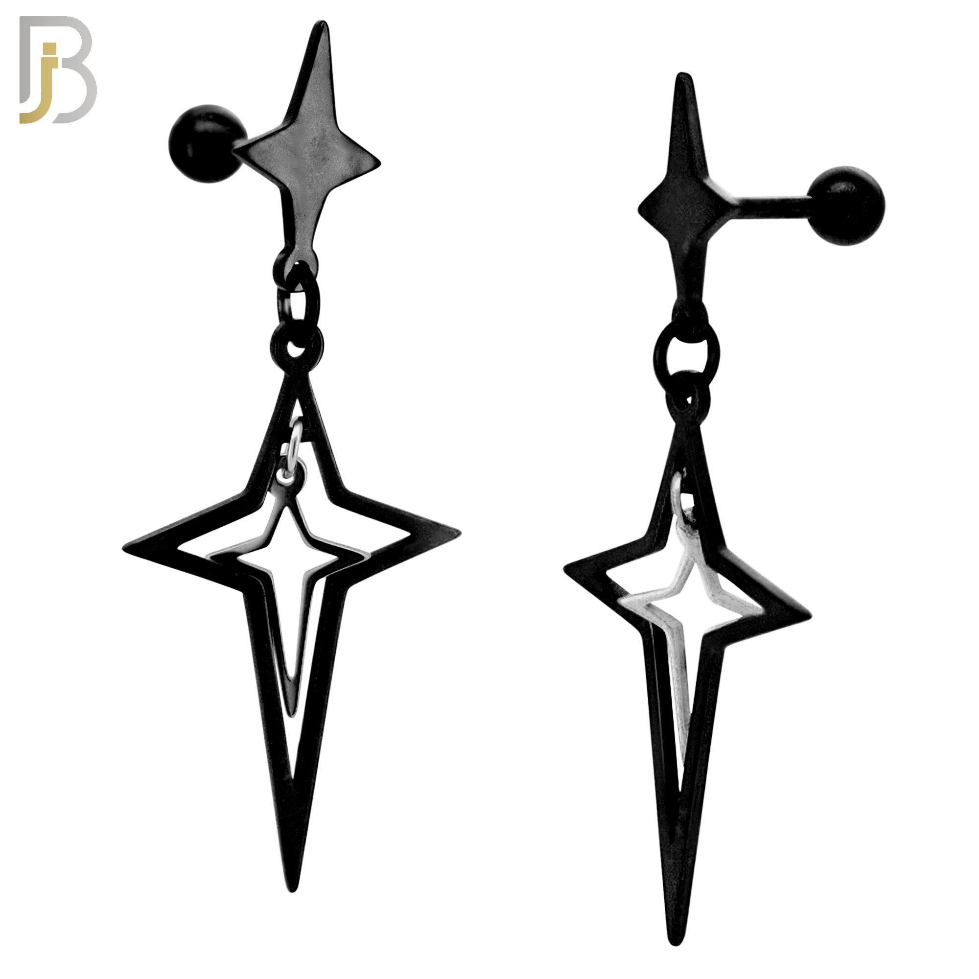 ES44 - 316L Stainless Steel Dangling Spike Cross Hollow with 4mm Screw Ball image 2