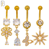 PK-N006 - 316L Surgical Steel Different Designs Dangle Belly Rings - Pack of 16 image 2