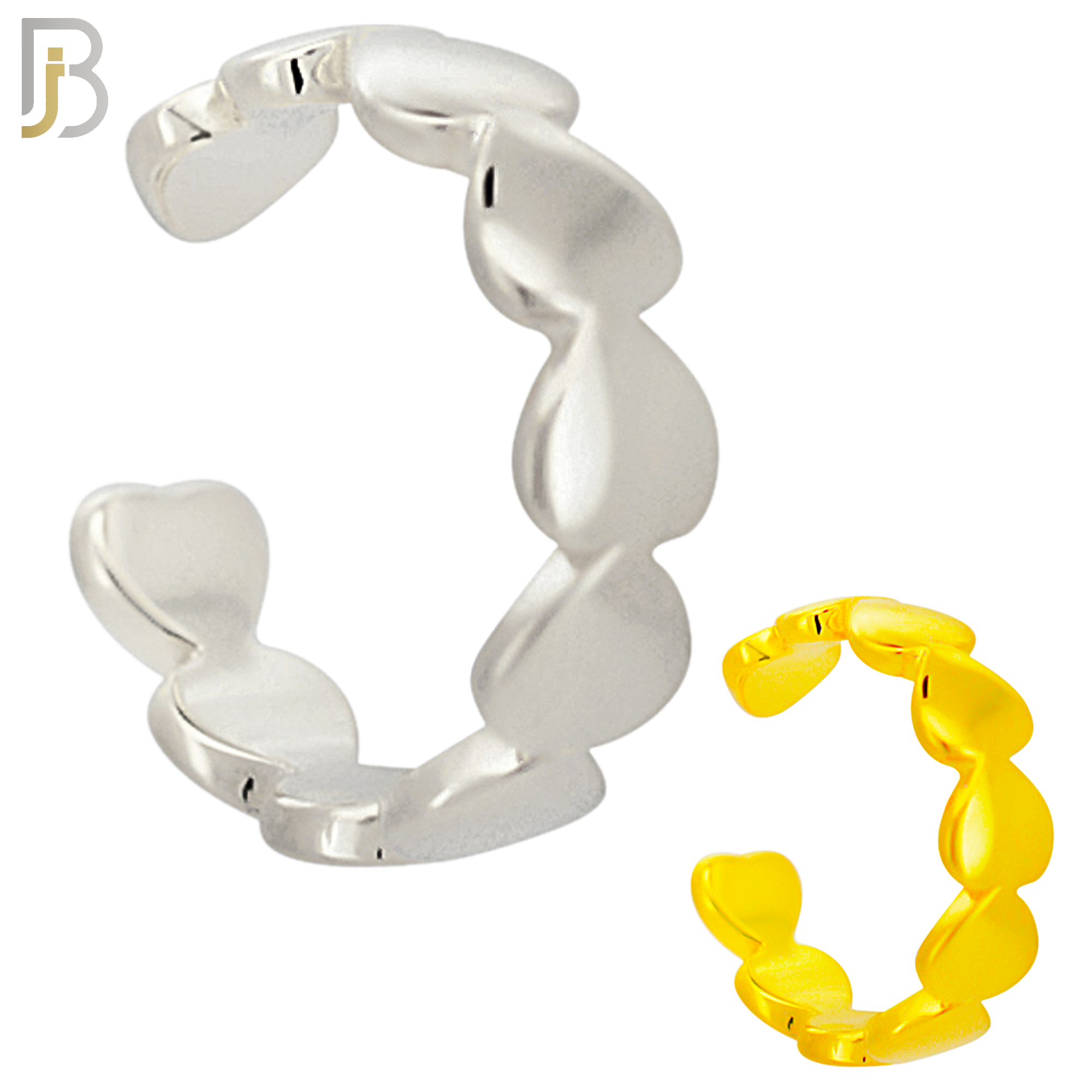 FES012 - Plain Multi Heart Ear Cuff in Brass (Sold Per Piece) image 0