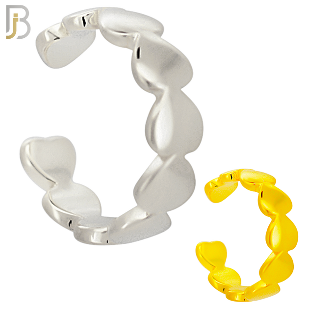 FES012 - Plain Multi Heart Ear Cuff in Brass (Sold Per Piece) image 0