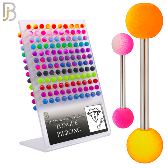 PK-BB59S - 316L Surgical Steel Barbell Screw Bar with Colorful Ball Design Pack of 120 image 0