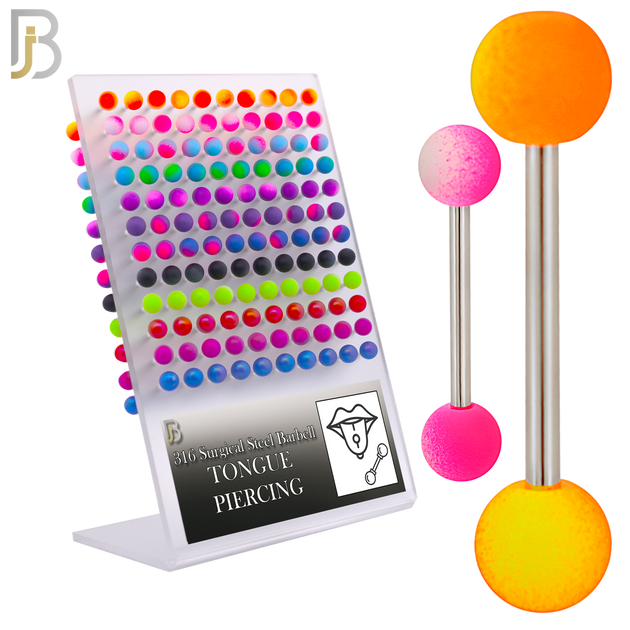 PK-BB59S - 316L Surgical Steel Barbell Screw Bar with Colorful Ball Design Pack of 120 image 0