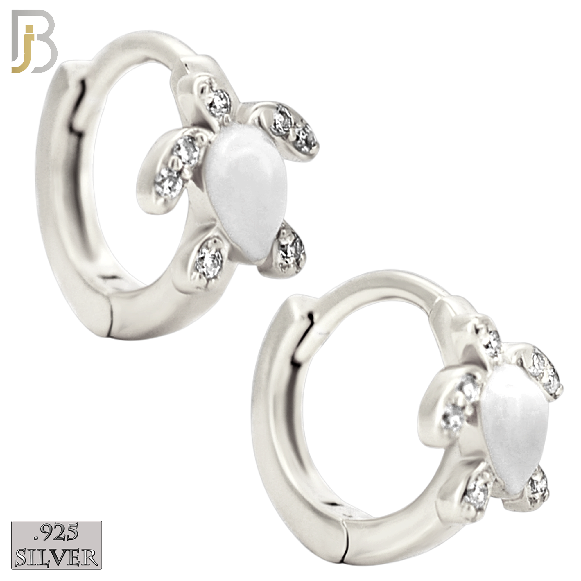 925-ES449 - 925 Sterling Silver Turtle Huggies Earring image 5
