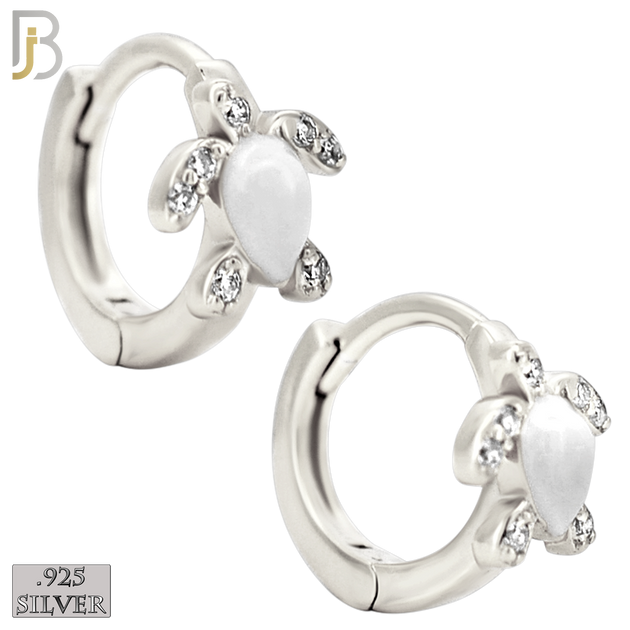 925-ES449 - 925 Sterling Silver Turtle Huggies Earring image 5