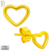 925-ES462 - 925 Sterling Silver Hollow Heart Design Earrings (Butterfly Backing) image 2