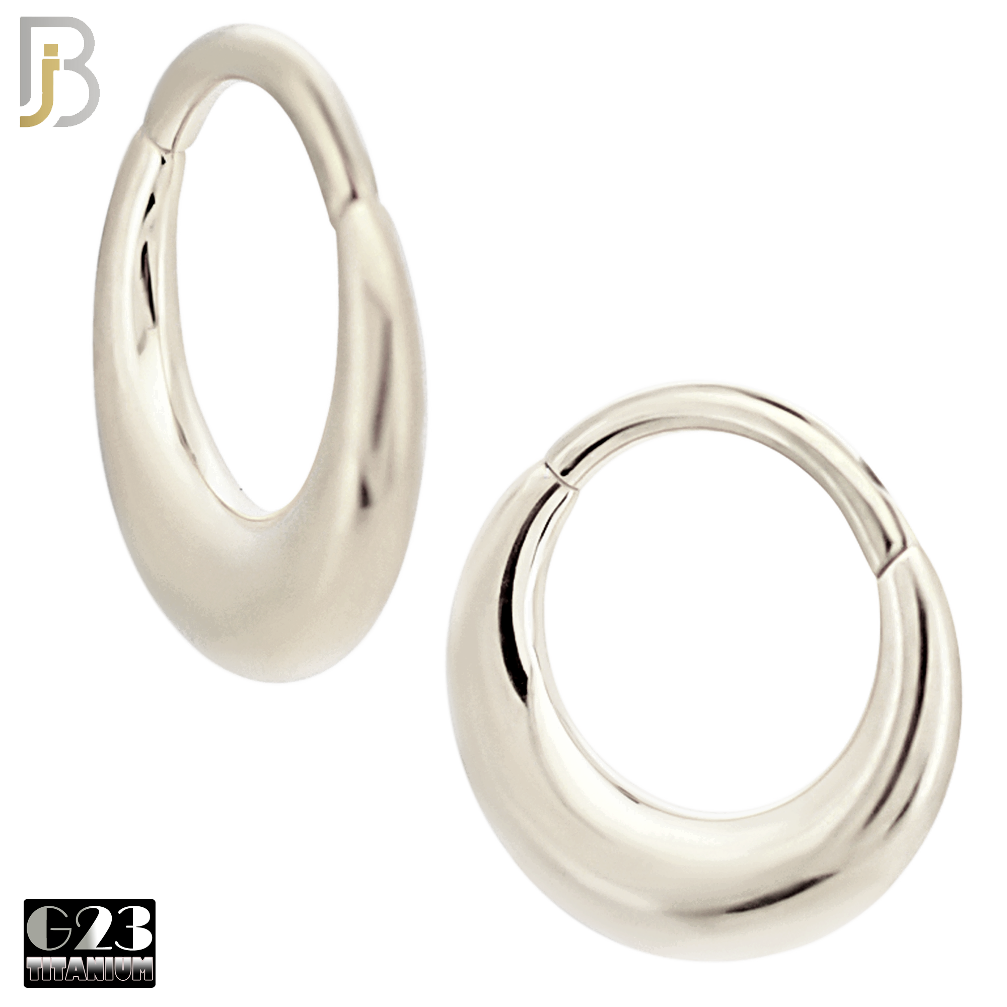 G23-ES489 - G23 Titanium Slim Tapered Hinged Hoop Earrings image 1