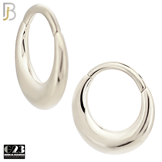 G23-ES489 - G23 Titanium Slim Tapered Hinged Hoop Earrings image 1