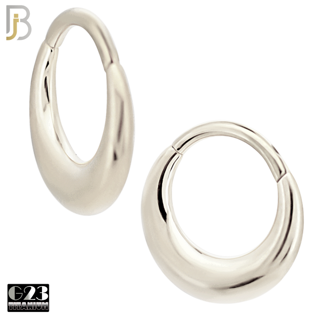 G23-ES489 - G23 Titanium Slim Tapered Hinged Hoop Earrings image 1