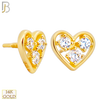 14-LB125 - 14k Yellow Gold Heart with Three (3) Cubic Zirconia Labret image 1