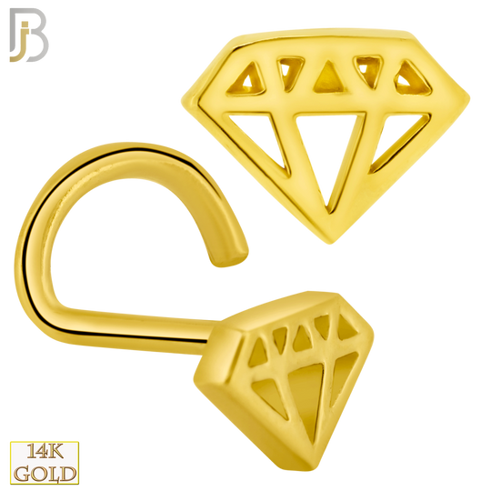 14-NR50C - 14k Solid Gold Corkscrew Diamond Design image 0