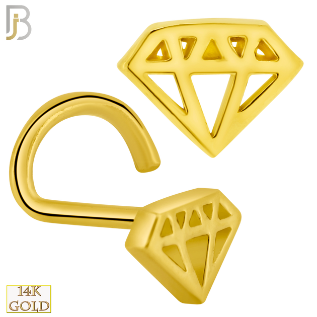 14-NR50C - 14k Solid Gold Corkscrew Diamond Design image 0