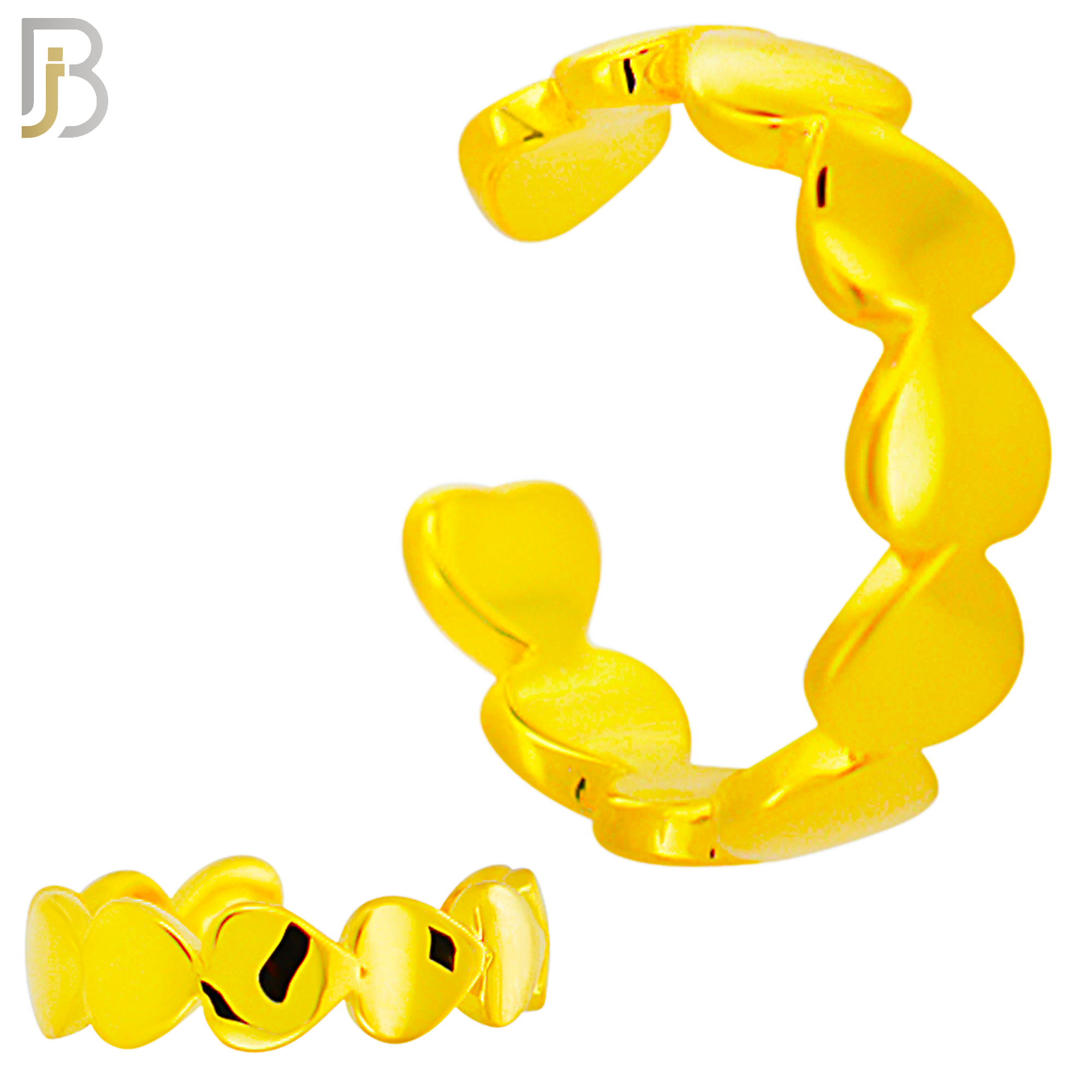 FES012 - Plain Multi Heart Ear Cuff in Brass (Sold Per Piece) image 2