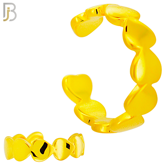 FES012 - Plain Multi Heart Ear Cuff in Brass (Sold Per Piece) image 2