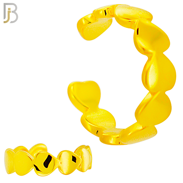 FES012 - Plain Multi Heart Ear Cuff in Brass (Sold Per Piece) image 2