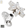 G23-DM22 - G23 Titanium Anchor with Surgical Steel Six Petal Flower Dermal Top image 1