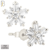 925-ES151 - Push Back - .925 Sterling Silver Starburst Design with Zircon Design Earring Stud image 1