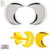925-ES511 - 925 Sterling Silver Moon Design Earrings (Butterfly Backing) image 0