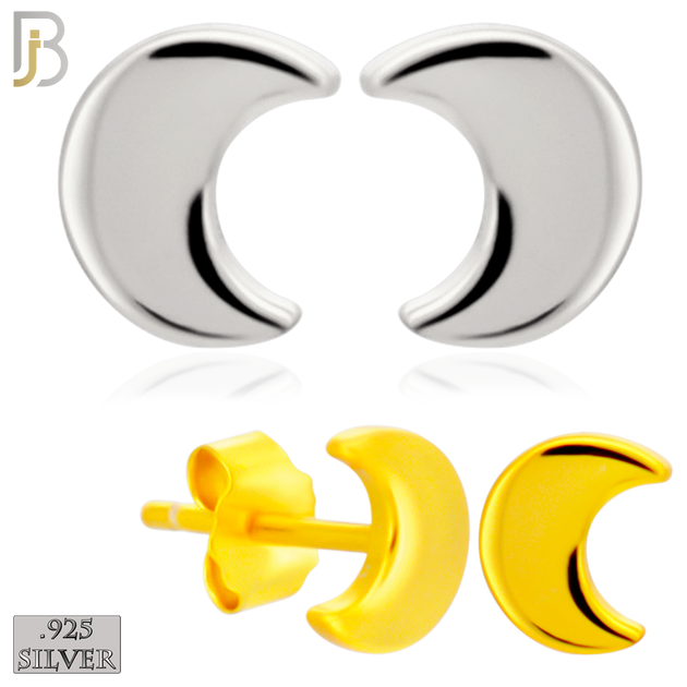 925-ES511 - 925 Sterling Silver Moon Design Earrings (Butterfly Backing) image 0