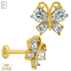 14-LB46 -  14k Yellow Gold Butterfly with CZ Labret image 0
