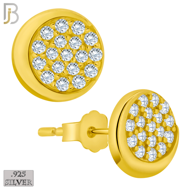 925-ES378 - .925 Sterling Silver CZ Studded Moon Phase Stud Earrings image 2