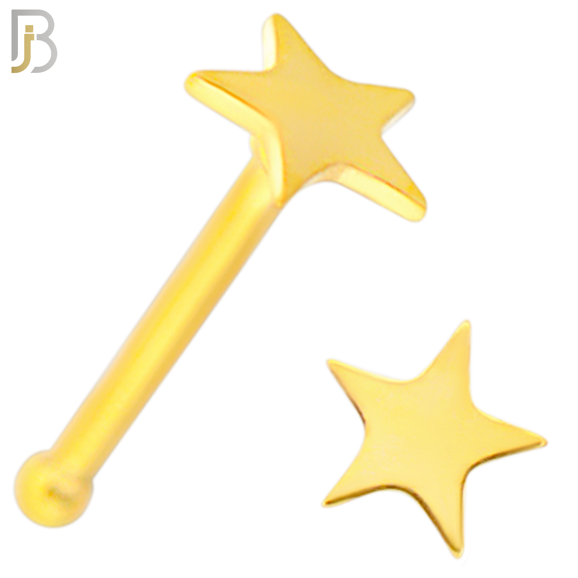NR43B - 316L Surgical Steel Nose Bone with Plain Solid Star Design (PACK OF 6) image 2