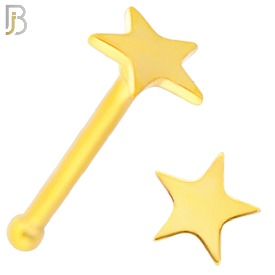 NR43B - 316L Surgical Steel Nose Bone with Plain Solid Star Design (PACK OF 6) image 2