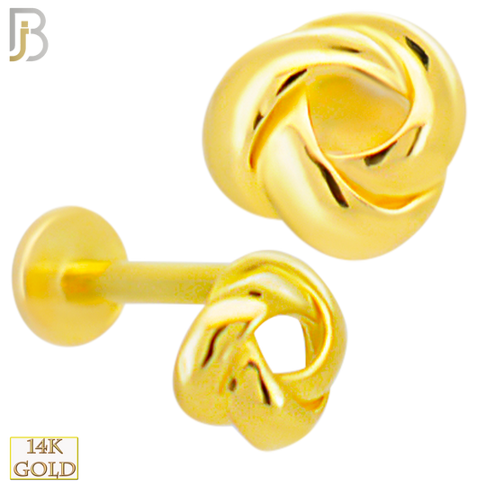 14-LB105 - 14k Yellow Gold Plain Borromean Rings Labret image 0
