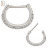CT70 - 316 Surgical Steel Hoop with Multi Zircon Nose Clicker for Septum Piercing (PACK OF 6) image 0