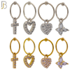 PK-HX08M - 316L Surgical Steel Different Dangling  Designs Helix Hoop Piercing with CZ image 1