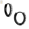 ES02K - 316L Stainless Steel Black Plated Prong Setting Zircon with 2mm Front Thickness Huggies image 3