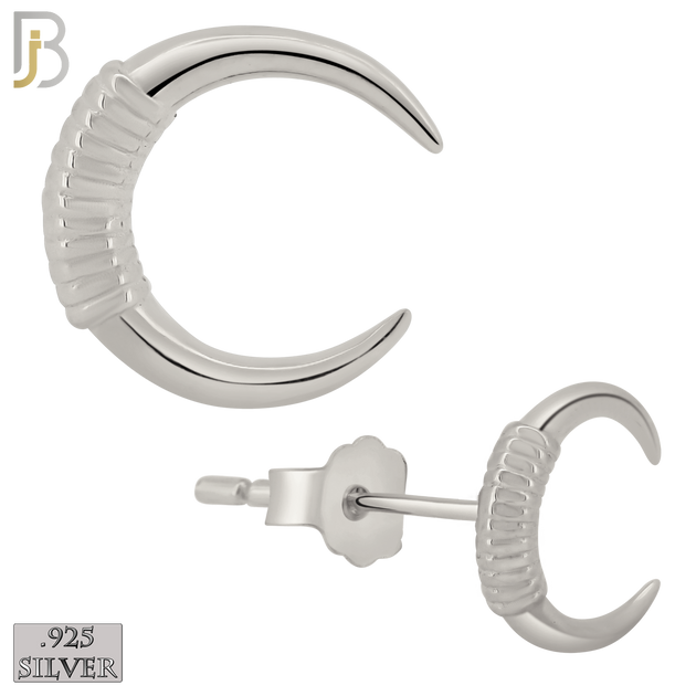 925-ES369 - .925 Sterling Silver Tribal Boar Tusk Stud Earrings image 1