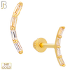 14-TB42 - 14k Yellow Gold 4 Linking Baguettes CZ Tragus Barbell with Baby Screw Backing image 0