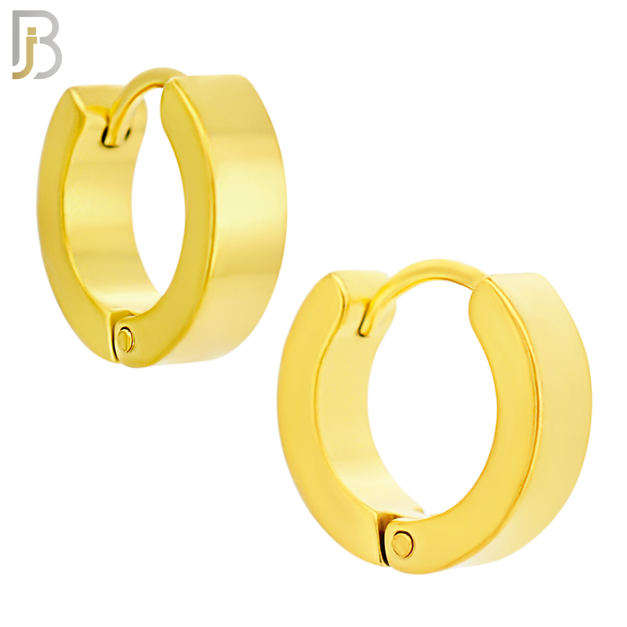 ES85G - 316L Stainless Steel Gold Plated Plain Design Huggies Clip On image 4