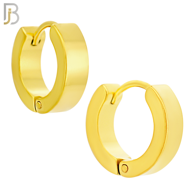 ES85G - 316L Stainless Steel Gold Plated Plain Design Huggies Clip On image 4