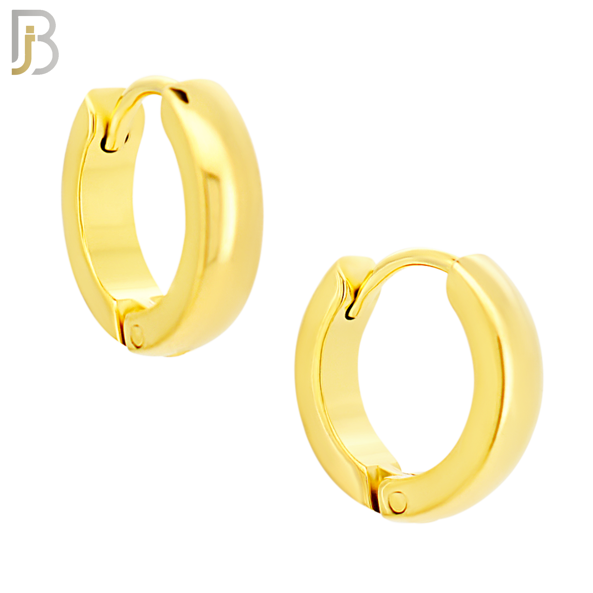 ES01G - 316L Stainless Steel Gold Plated Plain Curve Design Huggies image 3