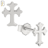 925-ES23 - .925 Sterling Silver Cross Design Earrings Studs image 1